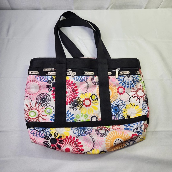 Lesportsac Handbags - LeSportsac Medium Womens Floral Print Shoulder Travel Tote Bag Multicolor